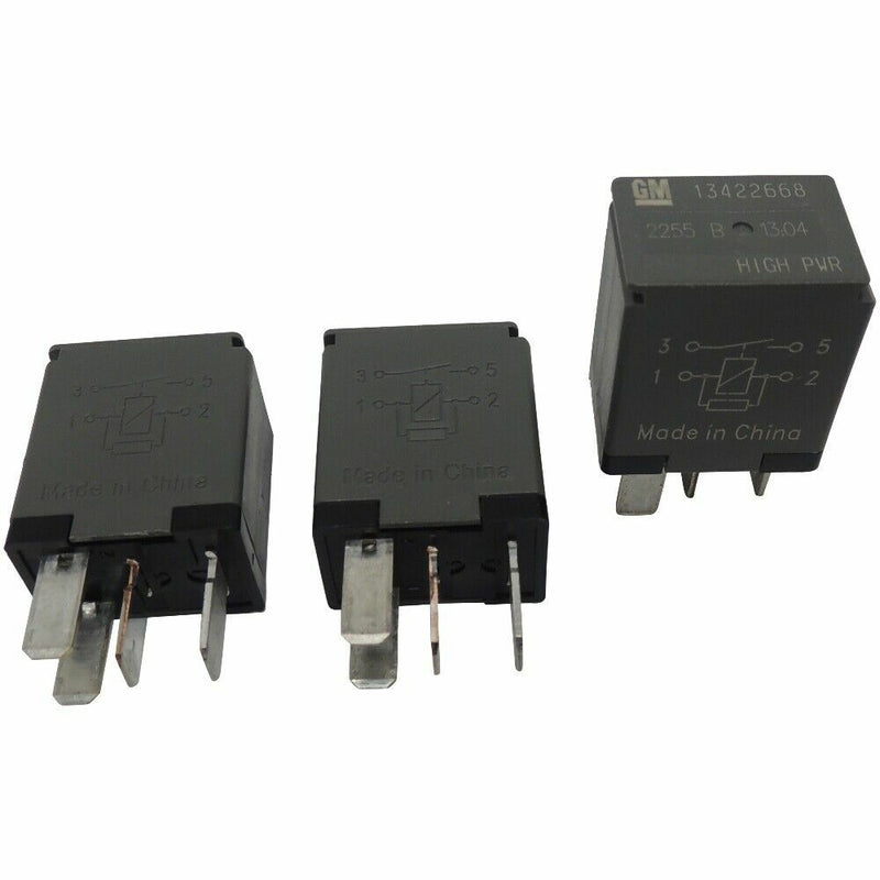 OEM GM 4-Pin Relays 3-Pack High Power 4-Terminal Multi-Use Relays 13422668-1