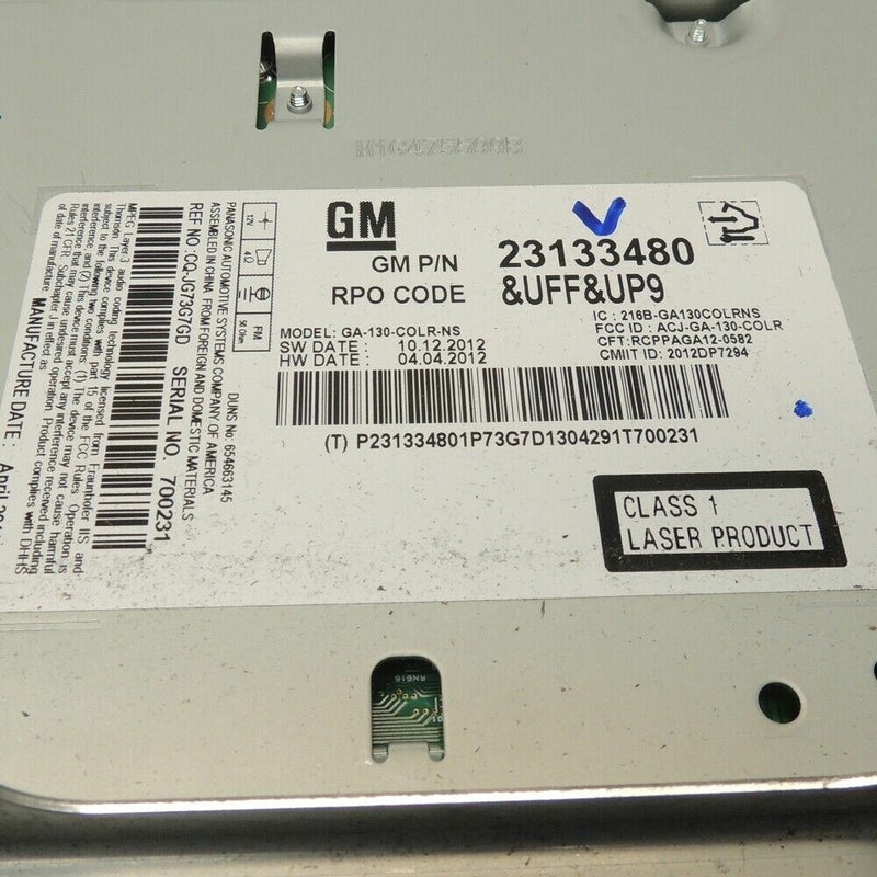 AM/FM Radio CD Player/Receiver Options UFF & UP9 2013 GMC Terrain 23133480-3