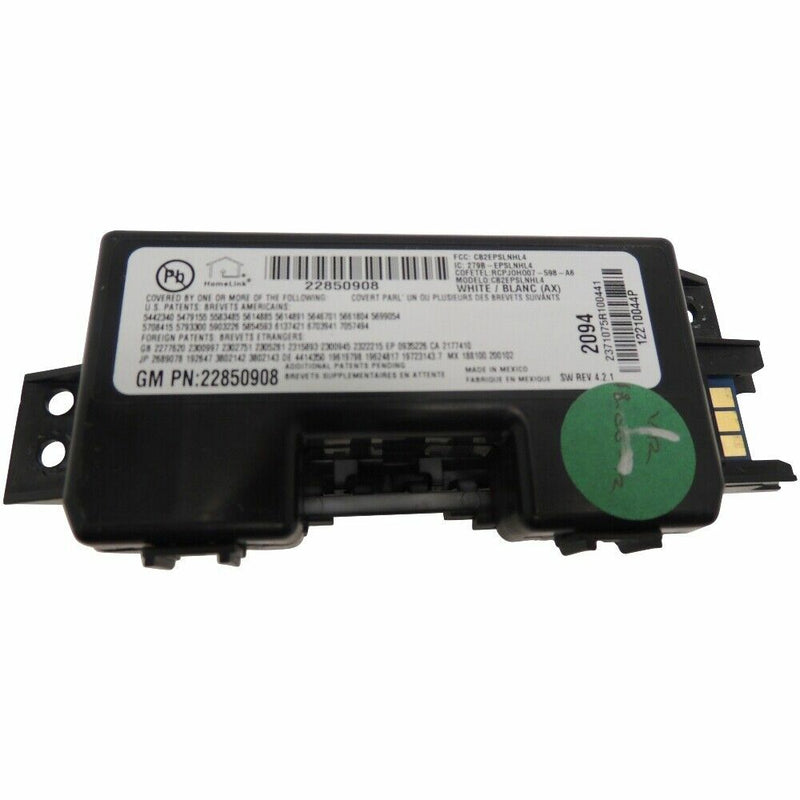 Console Garage Door Opener Module & Switch Cadillac ATS CTS ELR XTS 22850908-2
