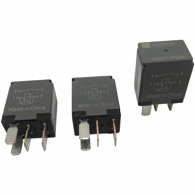 OEM GM 4-Pin Relays 3-Pack High Power 4-Terminal Multi-Use Relays 13500587-1