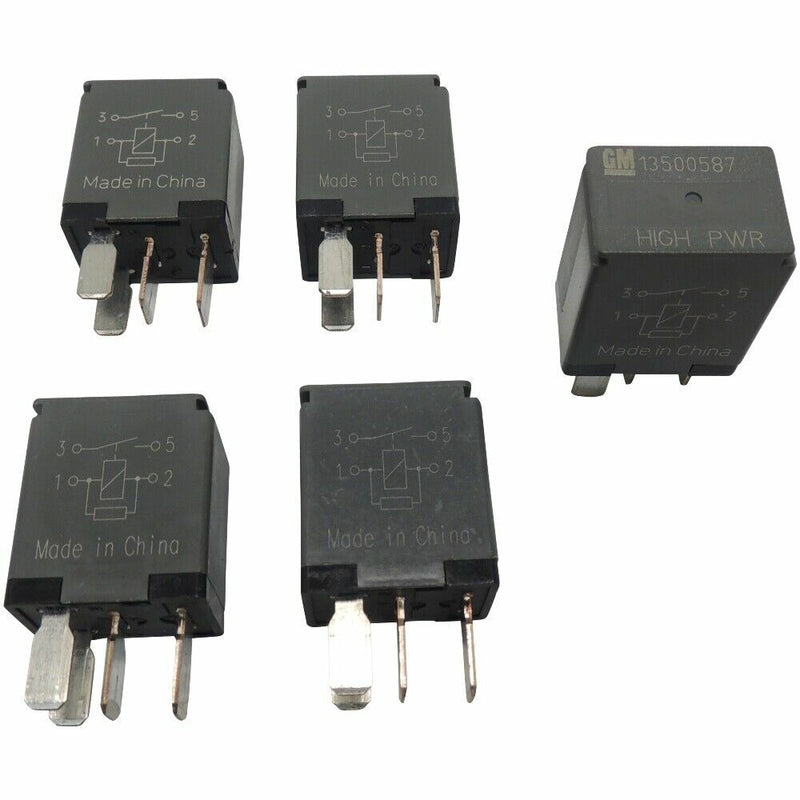OEM GM 4-Pin Relays 5-Pack High Power 4-Terminal Multi-Use Relays 13500587-1