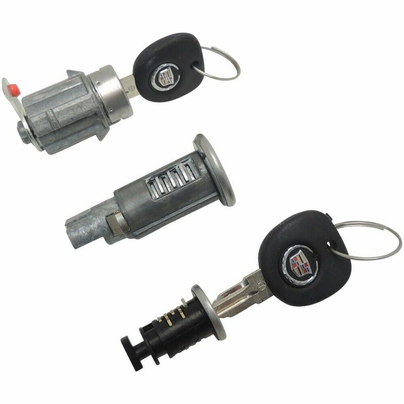 Lock Cylinder Kit with 2 Keys 2010-14 Cadillac CTS 20766969 20766965 20985619-1