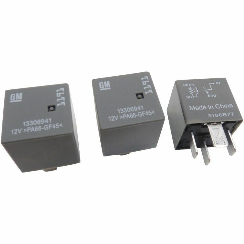 New OEM 13306941 GM Relays 3-Pack Main Universal 4-Terminal Relay 1191-1