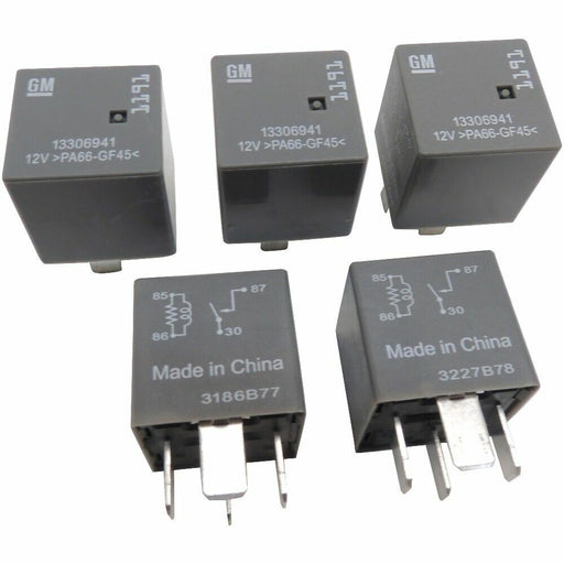 New OEM GM Relays 5-Pack Main Universal 4-Terminal Relay 13306941-1