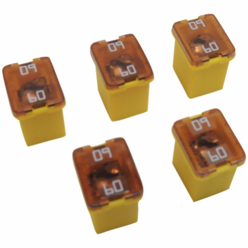 Littelfuse Low Profile J-Case Yellow Cartridge Fuses 5-Pack 60 Amp 58V LJCA60-1