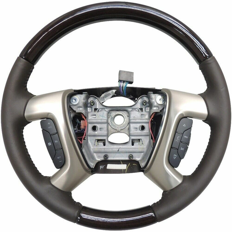 Steering Wheel Cocoa Leather w/ Woodgrain 2013-14 GMC Acadia 22833218-1