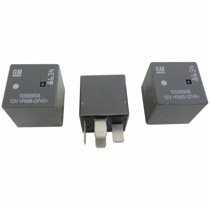 Automotive Electrical Relay 3-Pack 12V 4-Pin OEM GM 13595908-1