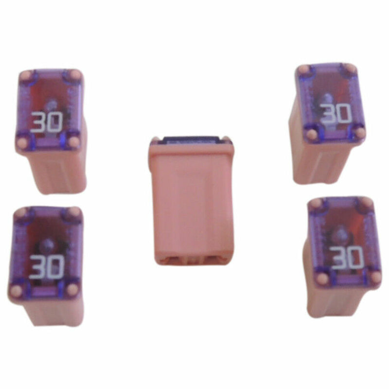 PEC Micro 30 Amp Slow Blow Cartridge Fuse SBFC-M Type 5-Pack Pink 3133-1