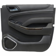 Door Trim Panel RH Rear Jet Black Leather/Woodgrain 2015-17 Suburban 22903227-1