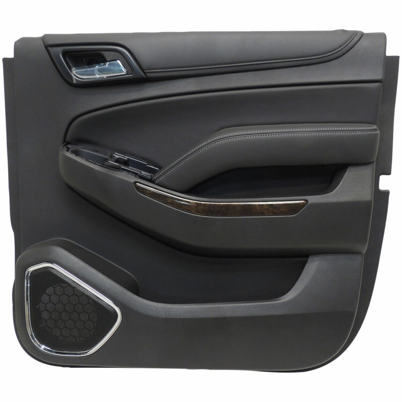 Door Trim Panel RH Rear Jet Black Leather/Woodgrain 2015-17 Suburban 22903227-1