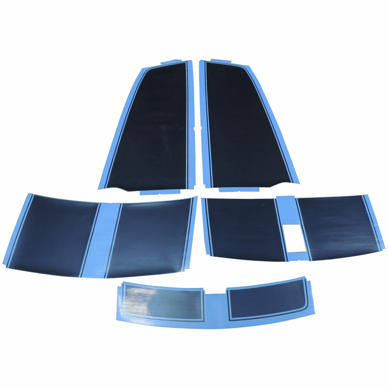 New OEM GM Rally Stripe Kit Gray L&R Hood Decklid Convertible with D80 Spoiler-2