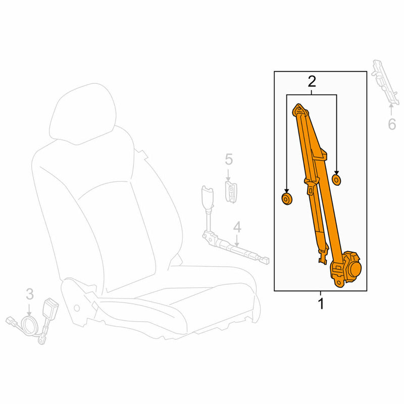 New OEM GM Seatbelt Retractor LH Front Cocoa/Brown 2011-15 Chevy Cruze 19330011-6