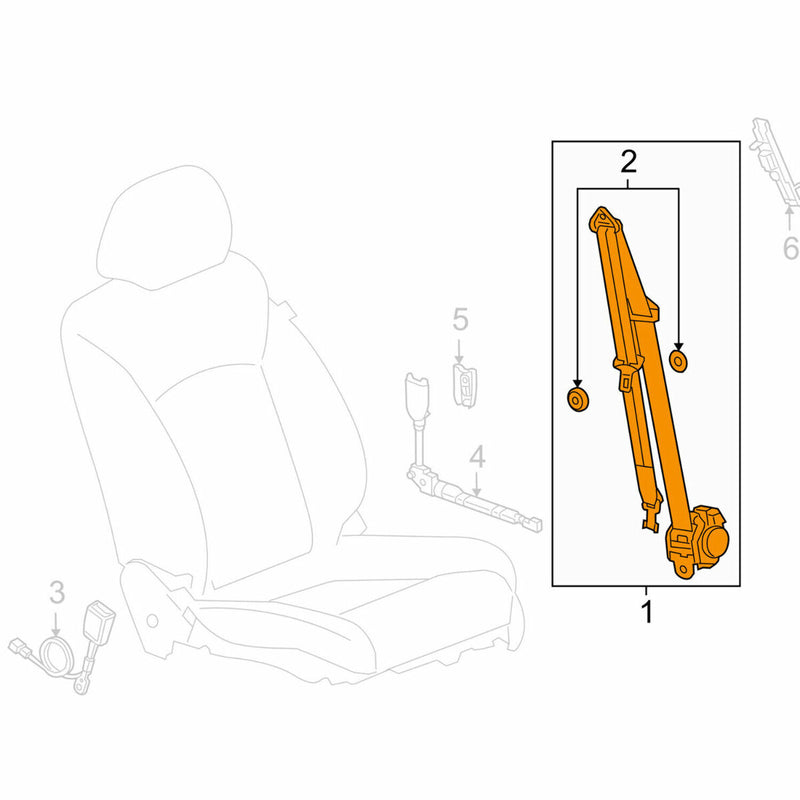 New OEM GM Seatbelt Retractor RH Front Cocoa/Brown 2011-15 Chevy Cruze 19330009-6