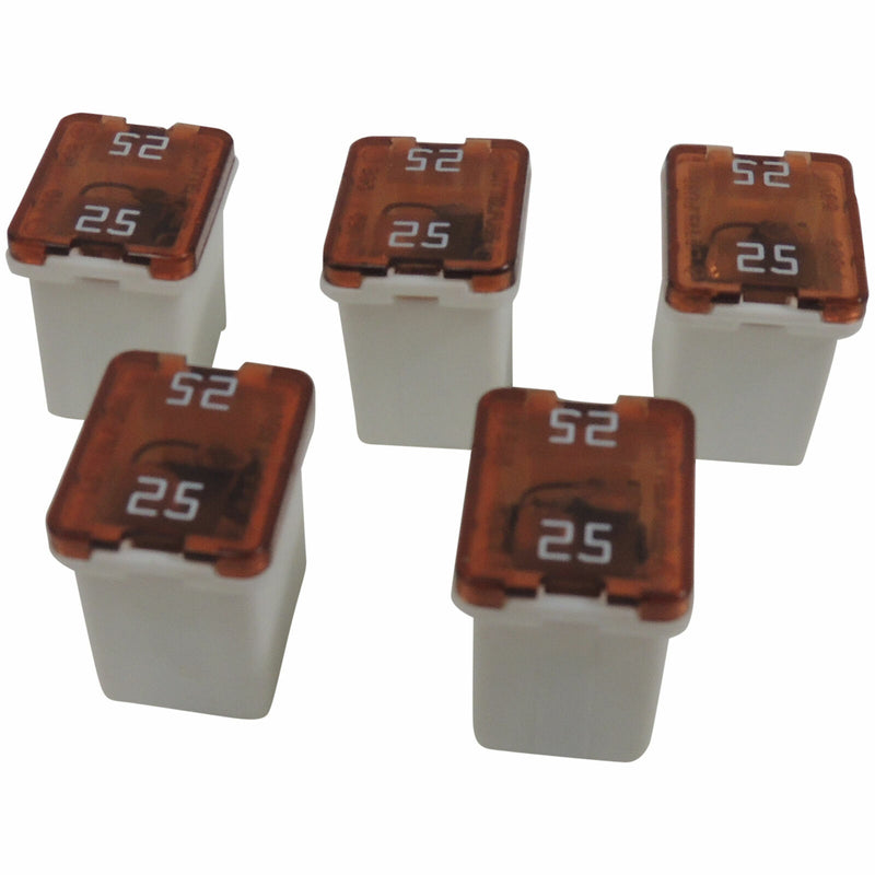 Littelfuse Low Profile J-Case White Cartridge Fuses 5-Pack 25 Amp 58V LJCA25-1