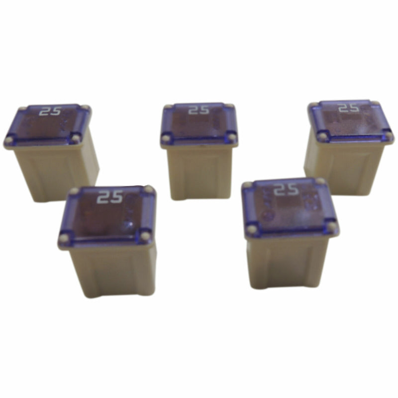 Low Profile Cartridge Fuse 5-Pack 25 Amp SBFC-LPJ Type Slow Blow White PEC 3472-1