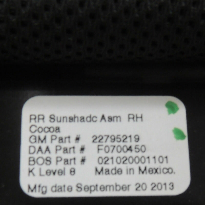 OEM GM Interior Door Sunshade RH Rear Cocoa 2013-17 Cadillac XTS 22795219-2