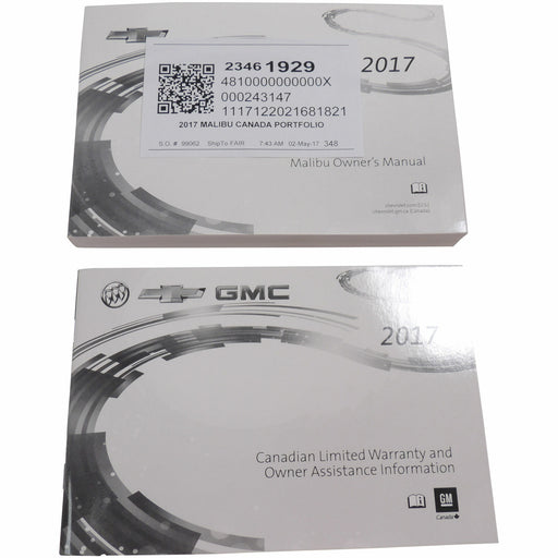 New OEM GM Owner's Manual 2017 Chevy Malibu Canada Version 23461922