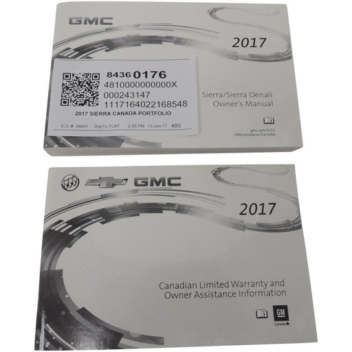 Information Package/Owner's Manual 2017 GMC Sierra Canada Portfolio 84360176