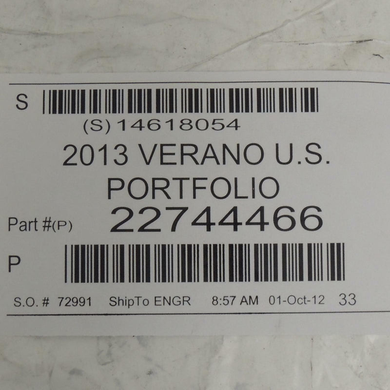 New OEM GM U.S. Portfolio Owner's Manual 2013 Buick Verano 22744466-4