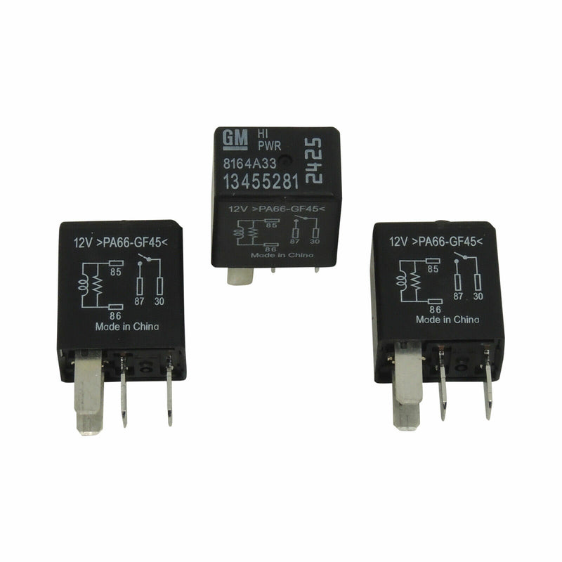OEM GM Hi Power Starter Relays 3-Pack 4 Blade 2018-19 Equinox Terrain 13455281-1