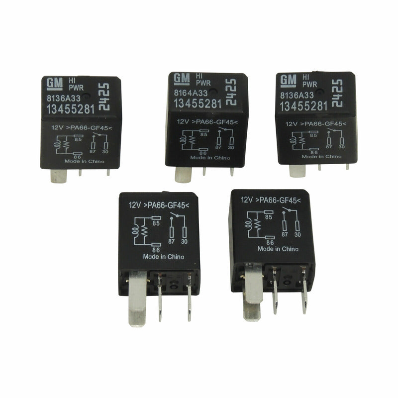 OEM GM Hi Power Starter Relays 5-Pack 4 Blade 2018-19 Equinox Terrain 13455281-1