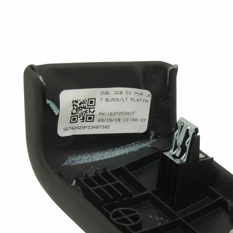 Front Armrest Cover Left Black/Light Platinum Stitch 14-19 Cadillac CTS 23487302-5