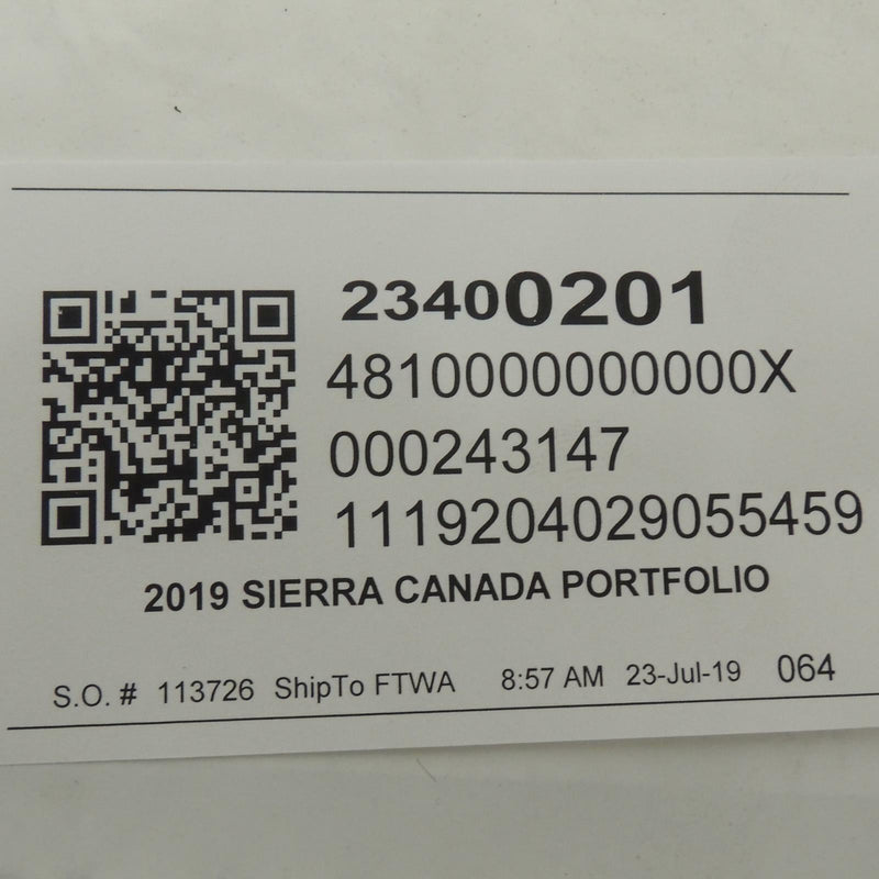 Canada Portfolio Info Package Owner's Manual 2019 Sierra Denali 23400201-3