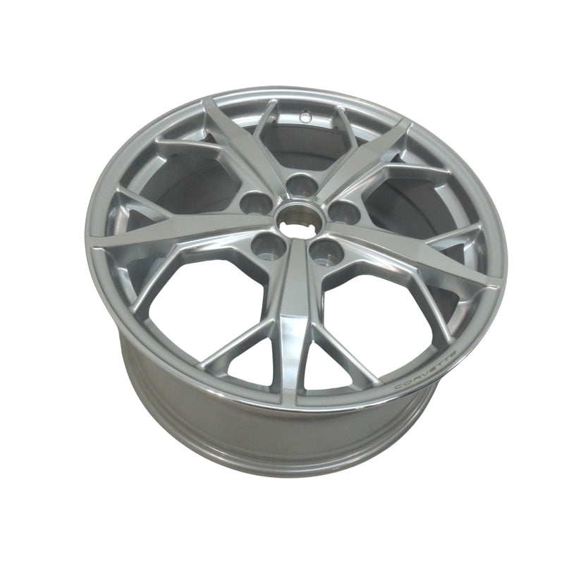 Silver Painted 5 Trident Spoke C8 Front Wheel Q8S 19x8.5 20-23 Corvette 84600212-2
