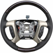 Ebony Leather & Wood Steering Wheel Assembly 2013-15 GMC Acadia Denali 22818078-1