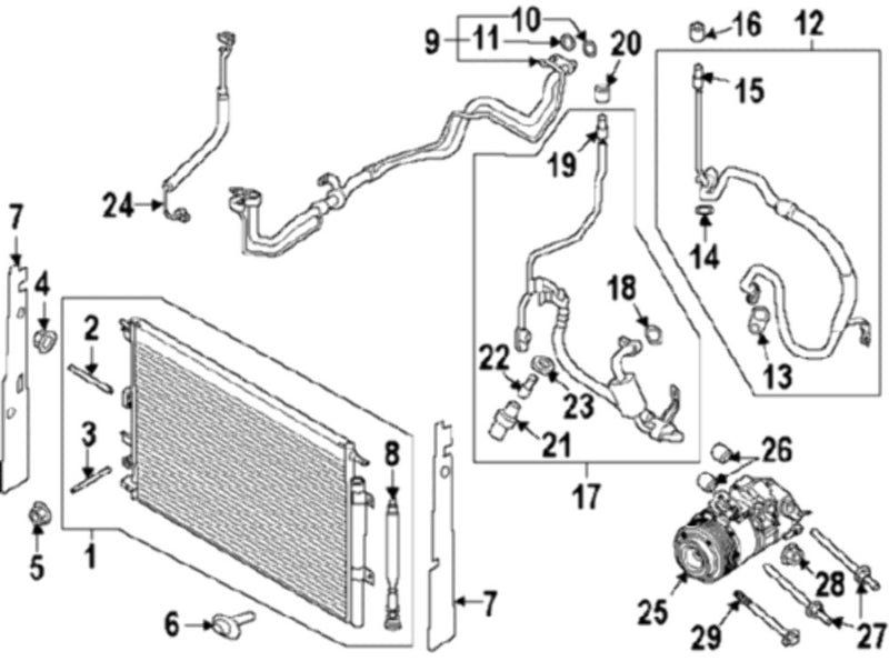 Air Conditioning A/C Condenser 15-18 Ford Edge 3.5L 16-18 MKX 3.7L F2GZ19712B-5